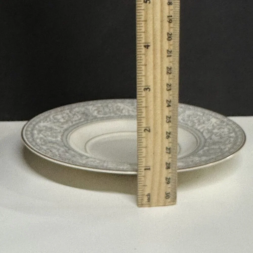 Franciscan Renaissance Grey SAUCER For Footed‎ Soup Bowl Floral Leaves Gold Trim